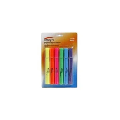 Integra Chisel Tip Desk Highlighter - Chisel Marker Point Style - Fluorescent Blue Ink (ITA33323)