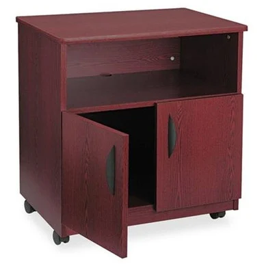 Safco Audio Equipment Cabinet - 200 Lb Load Capacity - 30.5" Height X 28" Width X 19.8" Depth - Laminate - Wood - Mahogany (1850MH)
