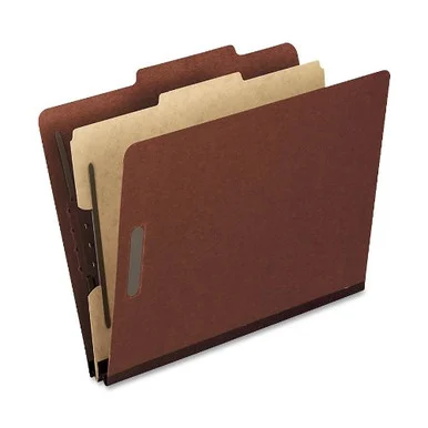 Pendaflex Pressboard Classification Folder - Letter - 8.50" X 11" - 2" Expansion - 3 Fastener - 2" Folder, 1" Divider Fastener Capacity - 2/5 Tab Cut - 1 Dividers - 25 Pt. - Pressboard - Red - (1157R)