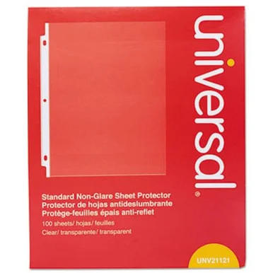 Universal Office Products 21121 Standard Sheet Protector, Standard, 8 1/2 X 11, Clear, 100/box