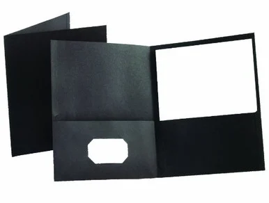 Oxford Twin Pocket Folders - Letter - 8.50" X 11" - 100 Sheet Capacity - 2 Pockets - Leatherette Paper - Black - 25 / Box (ESS57506)
