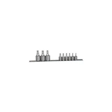 K Tool International KTI-22800 9-piece Internal Torq Socket Set, Carded On Socket Rail