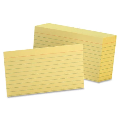 Esselte Printable Index Card - 3" X 5" - 90 Lb - Recycled - 100 / Pack - Canary (7321CAN)