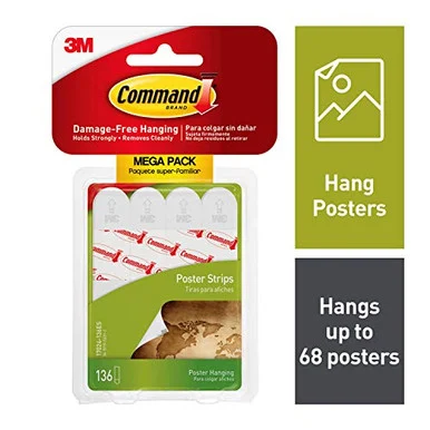 Command Removable Adhesive Poster Strips (17024136es) - 3m