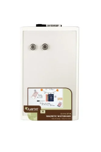Quartet Dry Erase Board - 17" Width X 11" Height - White Stainless Steel Surface - Plastic Frame - Film - 1 Each (MHOW1117)