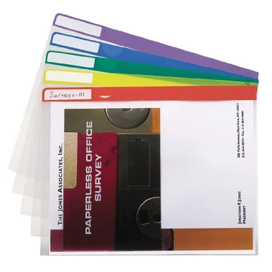 Pendaflex Clear Poly Index Folders - Letter - 8.50" Width X 11" Length Sheet Size - 1" Expansion - Polypropylene - Assorted - 10 / Pack (50981)