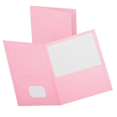 Esselte Twin Pocket Report Cover - Letter - 8.50" X 11" - 2 Pockets - Leatherette Paper - Pink - 25 / Box (ESS57568)