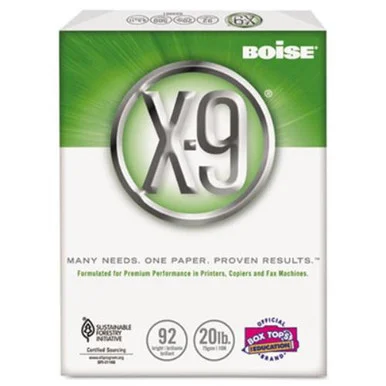 Cascades OX9001JR X-9 Copy Paper, 92 Brightness, 20lb, 8-1/2 X11, White, 2500 Sheets/carton