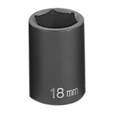 Grey Pneumatic 2018M 1/2" Drive Standard Metric Impact Socket - 18mm