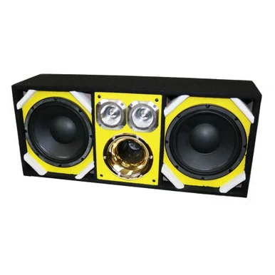 Deejay LED TBH10YELLOW Chuchera Box W/two Despacito Heavy Duty 10-in Woofers One Horn And W/two Bullet Tweeters Yellow