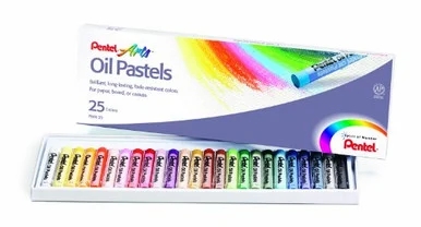 Pentel Round Stick Oil Pastel - Assorted Ink - 25 / Set (PHN25)