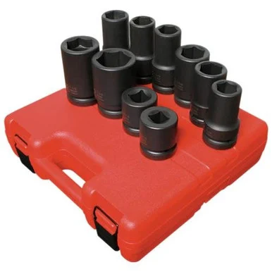 Sunex 5690A 10-piece 1 In. Drive Fractional Sae / Metric Heavy Duty Wheel Impact Socket Set