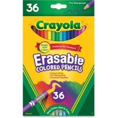 Crayola Erasable Colored Pencils - 3.3 Mm Lead Diameter - Thick Point - Assorted Lead - 36 / Each (cyo-681036)