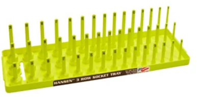 Hansen Global 38083 Hv Yellow 3/8" Dr. Metric 3 Row Multi Length Socket Holder