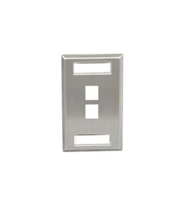 ICC Station ID Stainless Steel Faceplate with 2 Ports for EZ/HD Style in Single Gang (ic107s02ss)