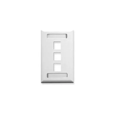 ICC Station ID Faceplate with 3 Ports for EZ/HD Style in Single Gang (ic107s03wh)