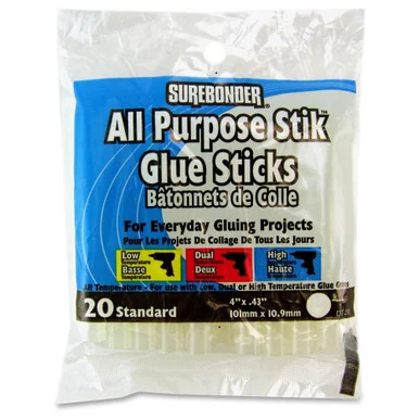 Surebonder 4" All Purpose Glue Sticks - 20/pack - Clear (dt20)
