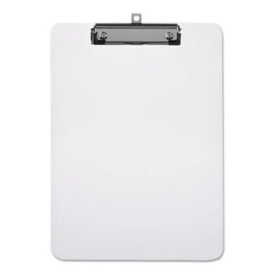 Universal Office Products 40310 Plastic Clipboard With Low Profile Clip 1/2" Capacity, Holds 8 1/2 X 11, Clear