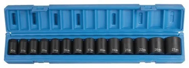 Grey Pneumatic 1412M 14 Piece 1/2" Drive 6 Point Standard Length Metric Impact Socket Set