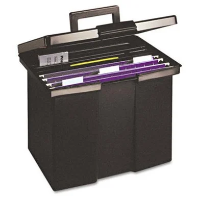 Pendaflex Economy File Box - Internal Dimensions: 13.88" Width X 10.75" Depth X 10.25" Height - Stackable - External Dimensions: 13.5" Width X 10.3" Depth X 10.9" Height - Plastic - Black - (20861_40)