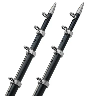 Taco Metals 8693684 Taco 15' Telescopic Outrigger Poles Hd 1-½" - Black/silver
