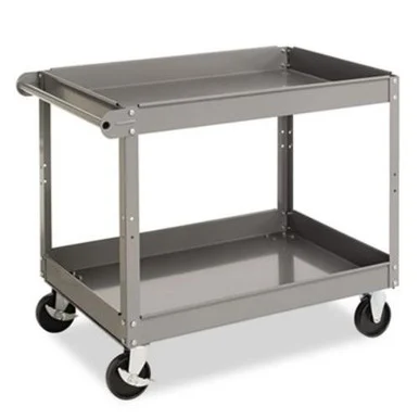 Tennsco SC-2436 Two-shelf Metal Cart, 24w X 36d X 32h, Gray