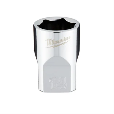 Milwaukee Electric Tools 45-34-9084 Milwaukee Tool Milwaukee Tool 3/8" Drive 14mm Metric Socket With Four Flat Sides, 6-point, Vanadium Steel, Chrome