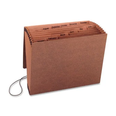 Sparco Jan-dec Accordion File - Letter - 8.50" X 11" - 12 Pockets - Brown - 1 Each (SPR23682)