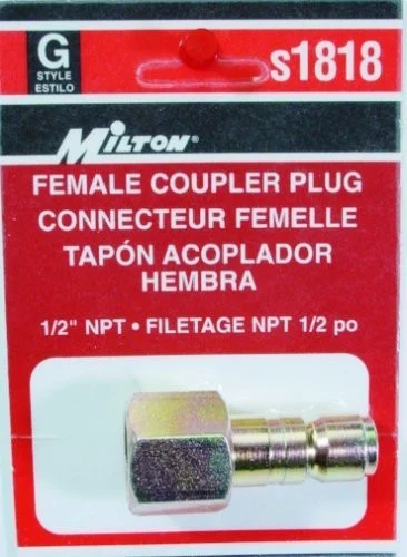 Milton Industries S-1818 1/2" Npt Female G-style Plug