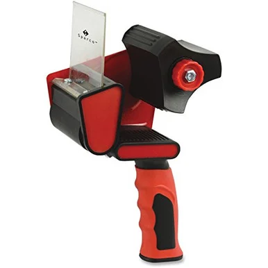 Sparco Handheld Tape Dispenser - 3" Core - Refillable - Ergonomic Design, Adjustable Tension Mechanism, Durable - Red, Black (spr-68531)