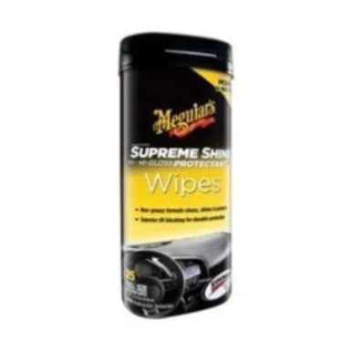 Meguiars G4000 Higloss Wipes, Supreme Shine, Preserve Vinyl, Rubber & Plastic, Uv Blockers, Scotchgard Protector
