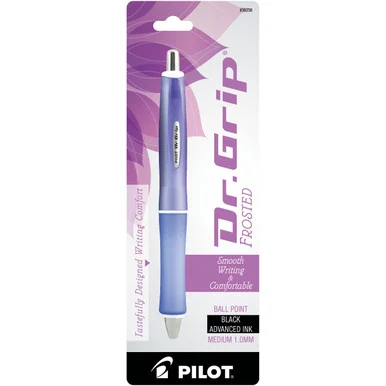 Dr. Grip Frosted Collection - 1 Mm Pen Point Size - Black Ink - Frosted Purple Barrel - 1 Pack (pil-36250)