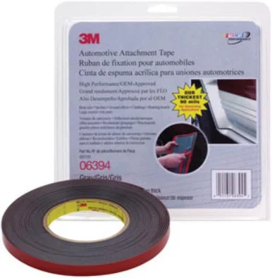 3m 3M-6394 Automotive Attachment Tape, Gray, 1/2 In X 10 Yds, 90 Mil