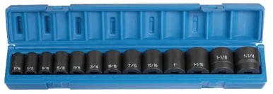 Grey Pneumatic 1312 13 Piece 1/2" Drive Standard Length Fractional Impact Socket Set