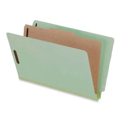 Esselte Pressboard Classification Folder With Divider - Legal - 8.50" X 14" - 2" Folder Fastener Capacity - 1 Dividers - 25 Pt. - Pressboard - Light Green - 10 / Box (ESS23314)