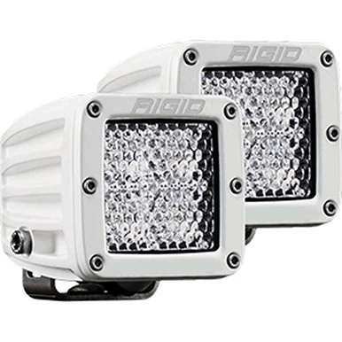 RIGID INDUSTRIES RIGID D-Series PRO Light, Flood Diffused, Surface Mount, White Housing, Pair 602513