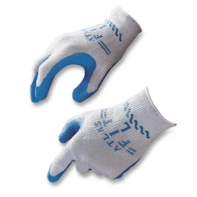 Showa Best Atlas Fit 300 Gloves - Gray - Rubber, Cotton, Polyester - Lightweight, Elastic Wrist - 2/pair (bsm-30008)