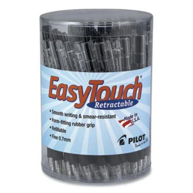 Pilot 54058 Easytouch Retractable Ballpoint Pen, Fine 0.7 Mm, Black Ink, Clear Barrel, 36/pack