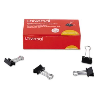 Universal Office Products 10200VP3 Binder Clips, Small, Black/silver, 36/pack