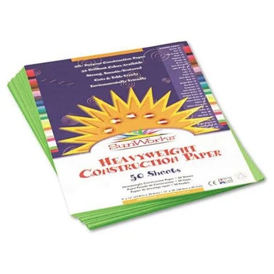 Pacon Sunworks Groundwood Construction Paper - 9" X 12" - Bright Green (9603)