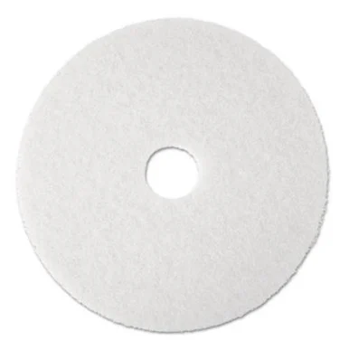 Premier 4019WHI Standard Floor Pads, 19" Dia, White, 5/carton - Boardwalk