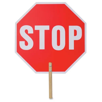 Tatco Handheld Stop Sign - "stop" - 18" Width X 18" Height - Wood - Red (tco-17520)
