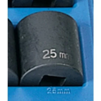 Grey Pneumatic 2025M 1/2" Drive Standard Metric Impact Socket - 25mm