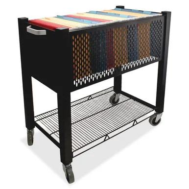 Vertiflex Instacart Open Top File Cart - 4 X 2.75" Caster - Steel - 27" X 14" X 28" - Black (VF53000)
