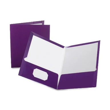 Oxford Laminated Twin Pocket Folders - Letter - 8.50" X 11" - 100 Sheet Capacity - 2 Pockets - Purple - 25 / Box (ESS51726)