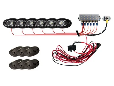 RIGID INDUSTRIES RIGID A-Series LED Universal Rock Light Kit, High Power Red, Set Of 6 400263