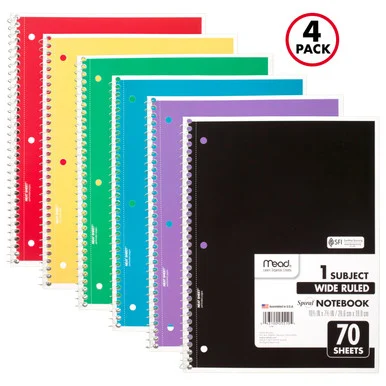 Mead 1 Subject Wide Ruled Spiral Notebook (mea-72873)