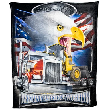 Diesel Life License DL01AMWK- Keep America Working Throw 50x60