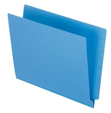 Esselte Colored End Tab Folder - Letter - 8.50" X 11" - 0.75" Expansion - 11 Pt. - Blue - 100 / Box (H110DBL)