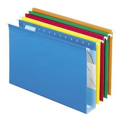 Esselte Pendaflex Extra Capacity Box Bottom Hanging Folder - Legal - 8.50" X 14" - 1/5 Tab Cut - Poly, Pressboard - Bright Green, Blue, Orange, Red, Yellow - 25 / Box (4153X2ASST)